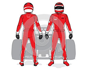 Racing driver uniform template mockup design