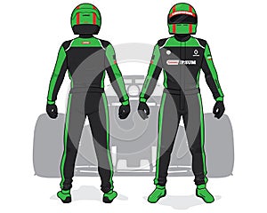 Racing driver uniform template mockup design