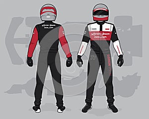 Racing driver uniform template mockup design