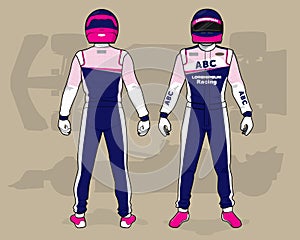 Racing driver uniform template mockup design