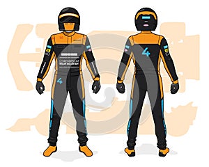 Racing driver uniform template mockup design