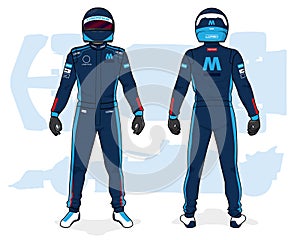 Racing driver uniform template mockup design