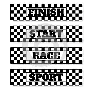 Racing flag design text frames