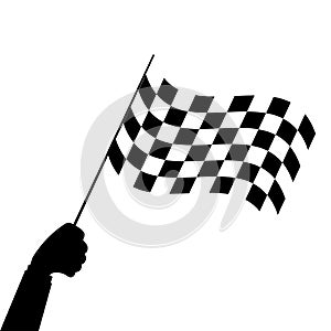 Racing flag. Finish flags. Square, chess pattern. Race flag, car racing sport. Vector illustration. EPS 10