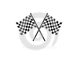 racing flag icon of automotif illustration vector