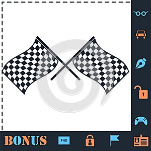 Racing flag icon flat