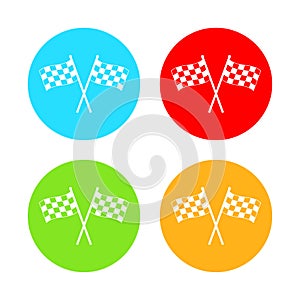 Racing flag icon. Vector illustration, flat design.