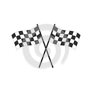 Racing flag icon. Vector illustration, flat design.