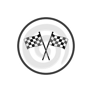 Racing flag icon. Vector illustration, flat design