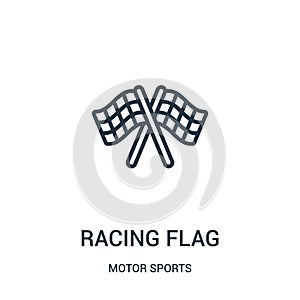 racing flag icon vector from motor sports collection. Thin line racing flag outline icon vector illustration. Linear symbol