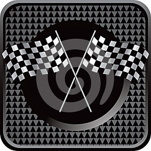 Racing flags black checkered web button