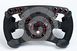 Racing formula steering wheel isolated