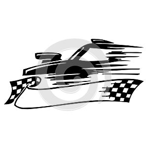 Racing Graphic for Car - Automobile Engine Motorsport Race Racer Driver Champion Racecar Silhouette LogoRacing Sports