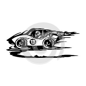 Racing Graphic for Car - Automobile Engine Motorsport Race Racer Driver Champion Racecar Silhouette LogoRacing Sports