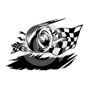 Racing Graphic for Car - Automobile Engine Motorsport Race Racer Driver Champion Racecar Silhouette LogoRacing Sports