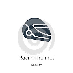 Racing helmet icon vector. Trendy flat racing helmet icon from security collection isolated on white background. Vector