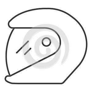 Racing helmet thin line icon. Motorcycle helmet vector illustration isolated on white. Motorbike helmet outline style