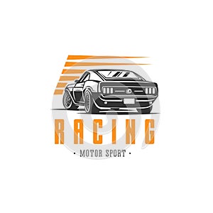 Racing illustration. Car emblem