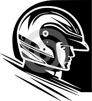 Racing - minimalist and simple silhouette - vector illustration