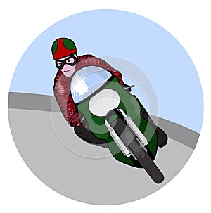 Racing motorbike retro style