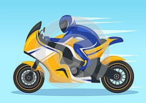 Racing Motosport Speed Bike Template Hand Drawn Cartoon Flat Illustration for Competition or Championship Race