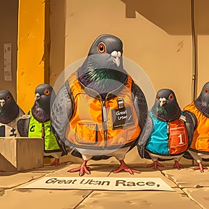 Racing Pigeon in Action