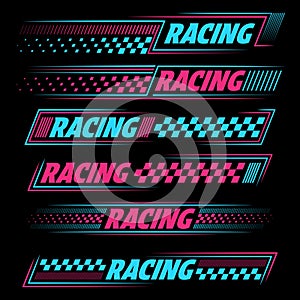 Racing pink and blue decals