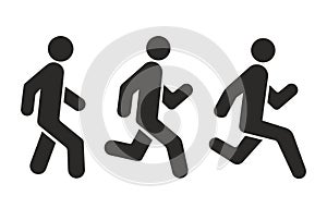 Racing, running and walking icon - Vector icon