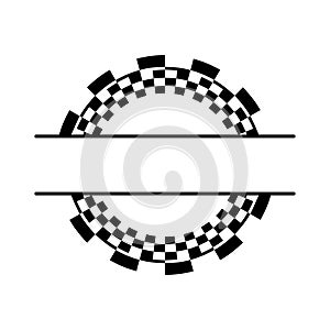 Racing Sport Checkered Pattern Split Frame Monogram Design