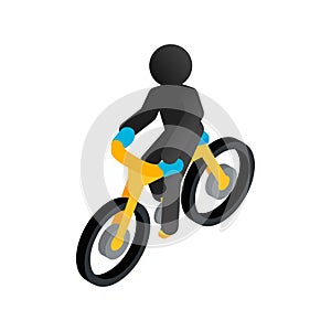 Racing syclist isometric 3d icon