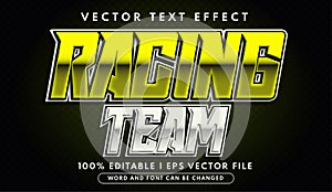 Racing team text effect