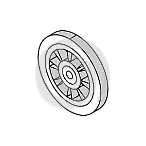 racing tires vehicle auto isometric icon vector illustration