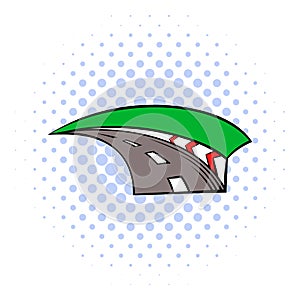 Racing track icon, comics style