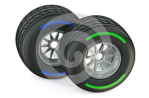 Racing wheels with wet tyres