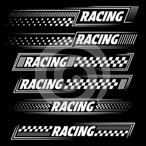 Racing white sport decals