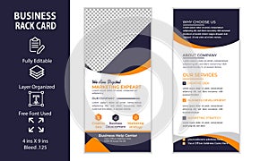 Rack card or Corporate Business Dl flyer template Design on White Background