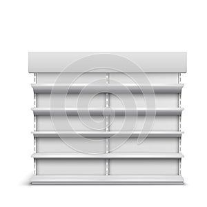 Rack with empty shelves realistic vector mockup