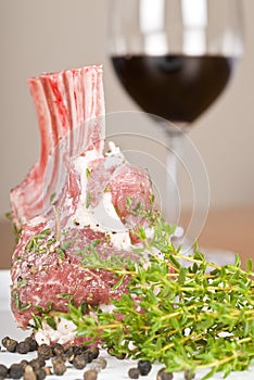 Rack of Marinated Lamb and Red Wine
