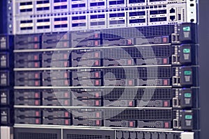 rack mount server equipment in data center