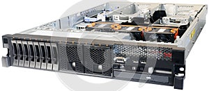 Rack-mount server over white