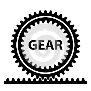 Rack pinion spur gear wheel symbol