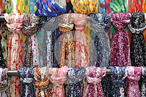 Rack of scarves