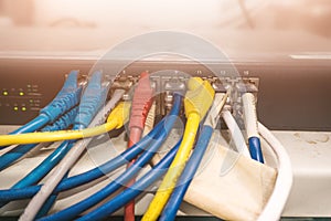 Rack Switches or Network panel switch and cable in data center