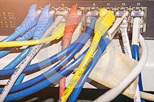 Rack Switches or Network panel switch and cable in data center