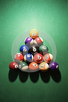 Racked Pool Balls photo