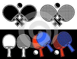 Rackets for table tennis.