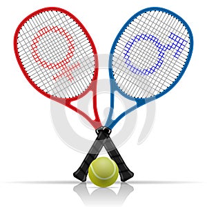 Rackets with tennis ball