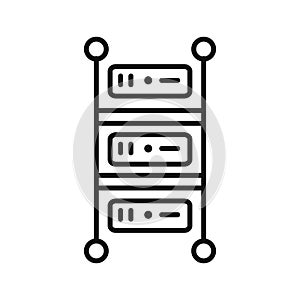 Rackmount Server Black And White Illustration