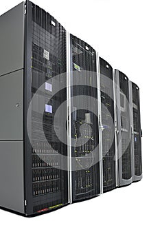 Racks in a datacenter photo