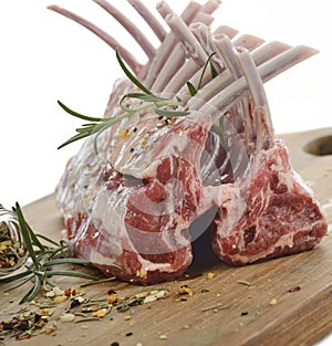 Racks Of Raw Lamb Ribs